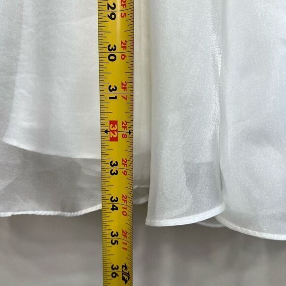 Ieena Mac Duggal 48952D White Ruffled Shoulder Short Dress 10 NEW - Picture 8 of 11